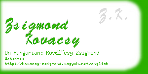 zsigmond kovacsy business card